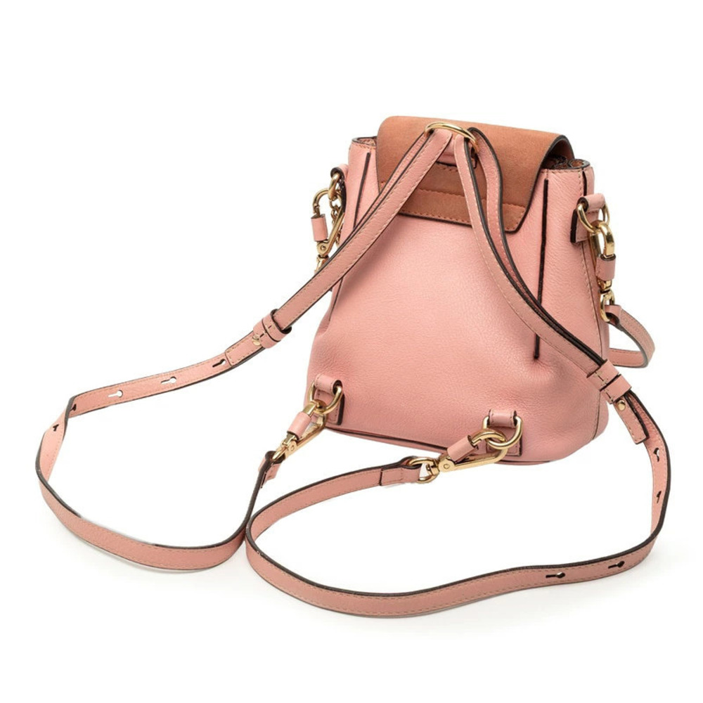 Chloe Bag Suede Handbag Faye Pink Leather Backpack Pink